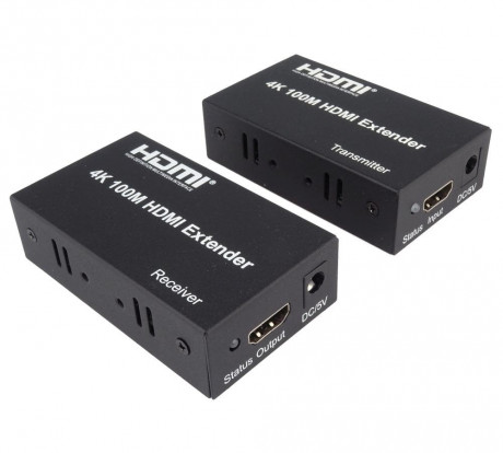 Extender 4K HDMI na 100m přes jeden kabel Cat5e/Cat6