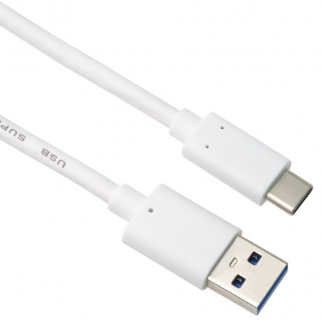 Kabel USB-C - USB 3.0 A (USB 3.2 generation 2, 3A, 10Gbit/s) 1m bílý