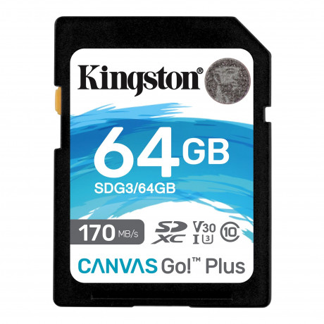 Paměťová karta Kingston SDXC U3 V30 64 GB, 170/70 MB/s