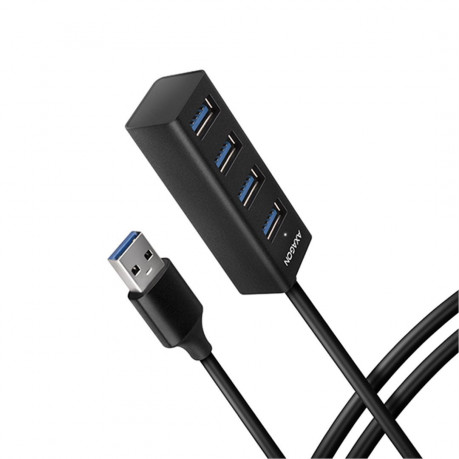 USB hub AXAGON HUE-M1AL 4x USB 3.2 Gen 1 MINI hub, kovový, kabel USB-A 1.2m