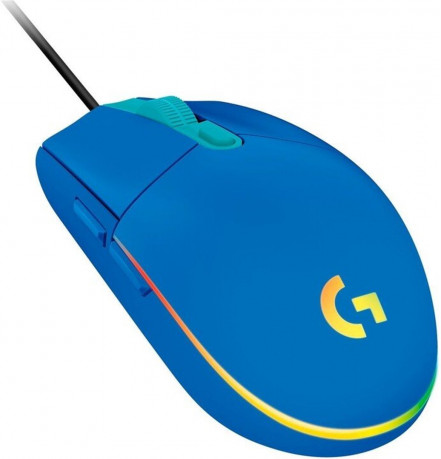 Myš Logitech G102 Lightsync Blue, optická, drátová, herní, podsvícená, 8000 DPI, modrá