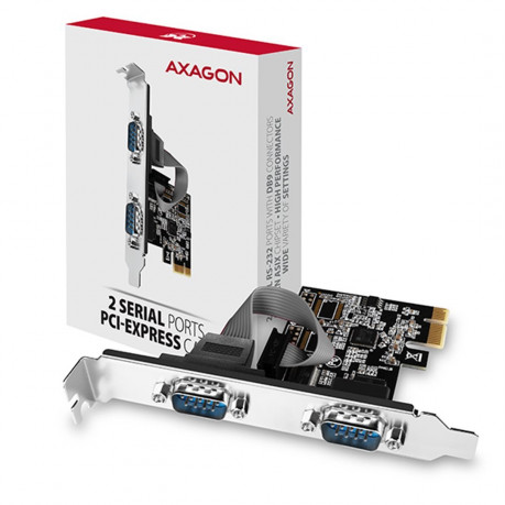 Řadič AXAGON PCEA-S2N PCIe - 2x sériový port (RS232) 250 kbps, vč. LP