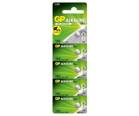 Baterie GP Alkaline Cell 192, (LR41A), knoflíková, 5ks