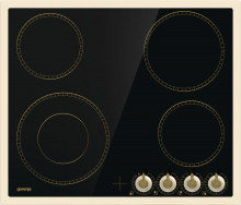 Gorenje EC642CLI Sklokeramická deska, Classico, 4 HiLight zóny (z toho 1x dvojitá kruhová), černá, r 