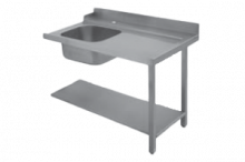 RM GASTRO - Stůl vstupní 80x75x85 levý s dřezem 40x50x25  