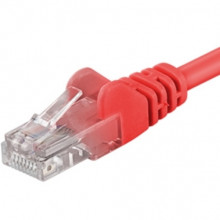 Patch kabel UTP Cat 6, 0,25m - červ...