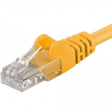 Patch kabel UTP Cat 6, 0,25m - žlutý  