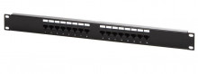 Patch panel UTP cat.5 16p. 1U,Black  