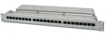 Patch panel STP cat6 24p. 1U, šedý  