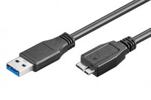 Kabel SuperSpeed USB3.0 A(M) - microUSB3.0 B(M), 1m, černý  