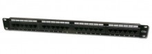 Patch panel UTP cat.5e, 24p. 1U, černý  