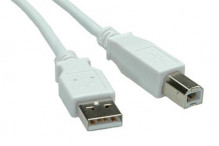 Kabel USB 2.0 A-B 0,8m, bílý/šedý  