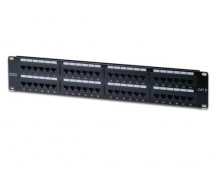 Patch panel UTP cat.6 48p. 2U,Black  