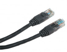 Patch kabel UTP Cat 6, 0,5m - černý  