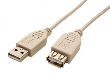 Kabel USB 2.0 A-A 5 m prodlužovací, bílý/šedý  