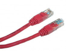 Patch kabel UTP cat 5e, 0,5m - červ...