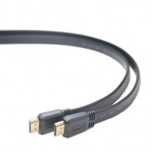 Kabel propojovací HDMI 1.4 + Ethernet plochý , zlacené konektory, 3m  