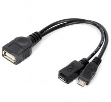 Kabel PremiumCord USB redukce USB A/female+Micro USB/female - Micro USB/male OTG  