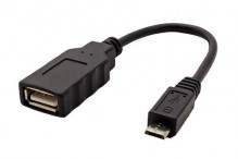 Redukce Value USB A(F) - microUSB B(M), OTG, 0,15m, černý  