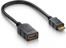 Adaptér Flexi HDMI Typ A samice - mini HDMI Typ C samec pro ohebné zapojení 