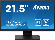 Dotykový monitor IIYAMA ProLite T2252MSC-B2 21,5", PCAP 10P, 5ms, 225cd/m2, USB, DP/HDMI, repro, čer 
