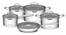 Sada nádobí G21 Gourmet Miracle s cedníkem, 9 dílů, nerez/greblon  