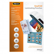 Laminovací fólie Fellowes EasyFold A4, 80mic, lesklé 25ks  