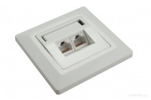 Zásuvka Solarix 2x RJ45, UTP, Cat 6, pod omítku, bílá  
