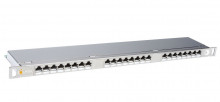 Patch panel Solarix SX24HD-6-STP-SL STP cat6 24p. 0,5U, s vyvazovací lištou  