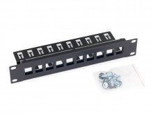 Panel Triton modulární patch 1U pro max. 10ks keystone, otvor14,8x17,5mm RAL7035  