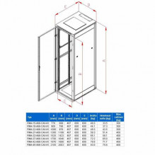 Rack Triton 19'' stojanový 15U/ 600x600 prosklené dveře, šedý  