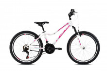 Horské jízdní kolo Capriolo DIAVOLO DX 400 FS 24"/18HT white-pink 13" (2021) 