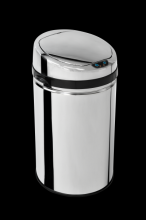 iQtech Ronda 30 l, bezdotykový odpadkový koš kulatý, stříbrný  