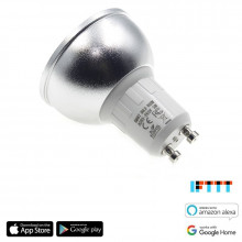 iQtech SmartLife GU10, Wi-Fi LED RGBW žárovka GU10, 85-265 V, 5 W, bílá/barevná  