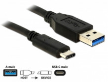 Propojovací kabel SuperSpeed USB-C 10 Gbps, USB 3.1, Gen 2 Typ A samec > USB Type-C™ samec 1 m černý 
