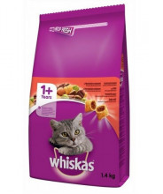 WHISKAS granule s hovězím 1,4kg  