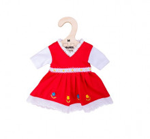 Hračka Bigjigs Toys Červené květinové šaty pro panenku 34 cm  