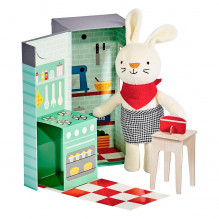 Hračka Petit Collage Plyšový králíček v kuchyni  