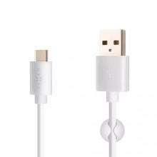 Kabel FIXED datový a nabíjecí s konektory USB/USB-C, USB 2.0, 1 metr, 20W, bílý 