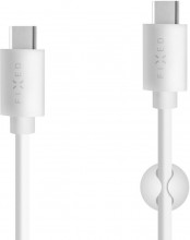 Kabel FIXED datový a nabíjecí s konektory USB-C/USB-C a podporou PD, USB 2.0, 1 metr, 60W, bílý  