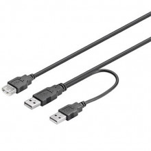 Kabel napájecí USB Y, 2x A(M) + A(F...