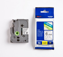 Páska Brother TZE-111, 6mm, průsvitná/černá, laminovaná, délka 8m  