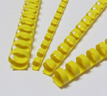 Vázací hřbet plastový A4 průměr 6mm žlutý 100ks  