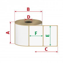 Etikety 68mm x 38mm, termo, D40/150...