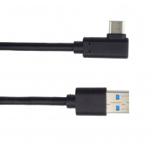 Kabel USB typ C/M - USB 3.0 A/M zahnutý konektor 90°, 50 cm  