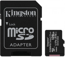 Paměťová karta Kingston Canvas Select Plus  A1 128GB microSDXC, Class 10, 100R/85W s adaptérem  