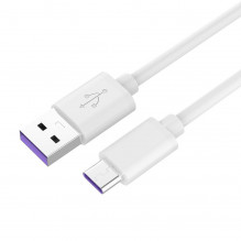 Kabel PremiumCord USB 3.1 C/M - USB 2.0 A/M super rychlé nabíjení 5A, 1m, bílý  