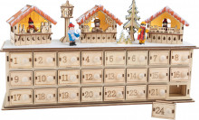 Adventní kalendář Small Foot dřevěný, vánoční trhy 