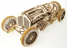 Hračka Ugears 3D dřevěné mechanické puzzle U9 Auto (Grand Prix)  