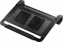 Chladící podložka CoolerMaster NotePal U2 PLUS pro NTB 12-17'' black, 2x8cm fan  
